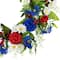 21" Red, White & Blue Mixed Floral Americana Wreath